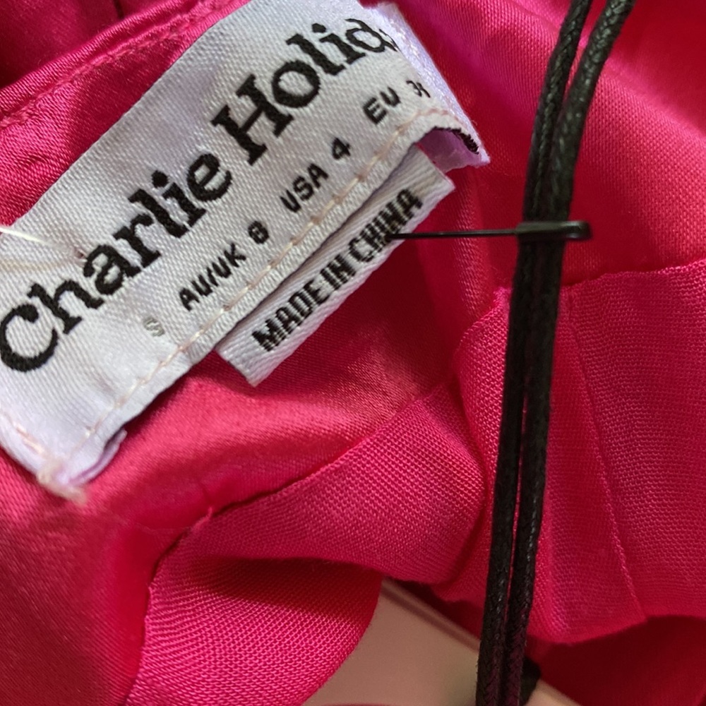 Charlie Holiday Nina 90s Midi Dress in Barbie Pink - Picture 5 of 7